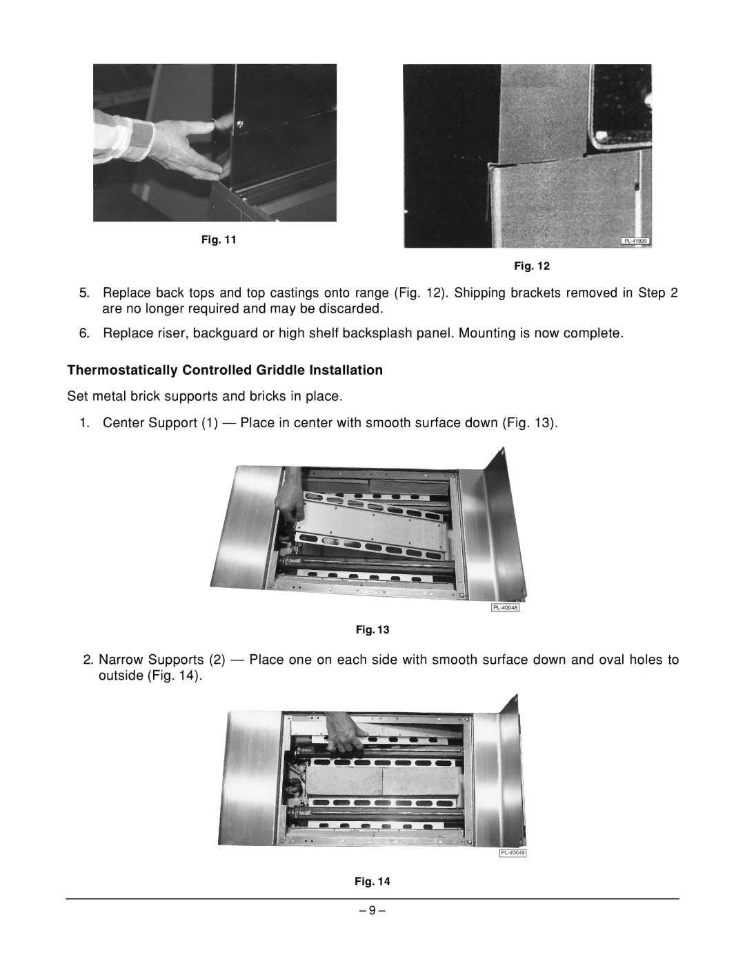 Vulcan-Hart ML-52147, ML-52168, ML-53146, ML-52144, ML-52159, ML-52157, GH60T Thermostatically Controlled Griddle Installation 