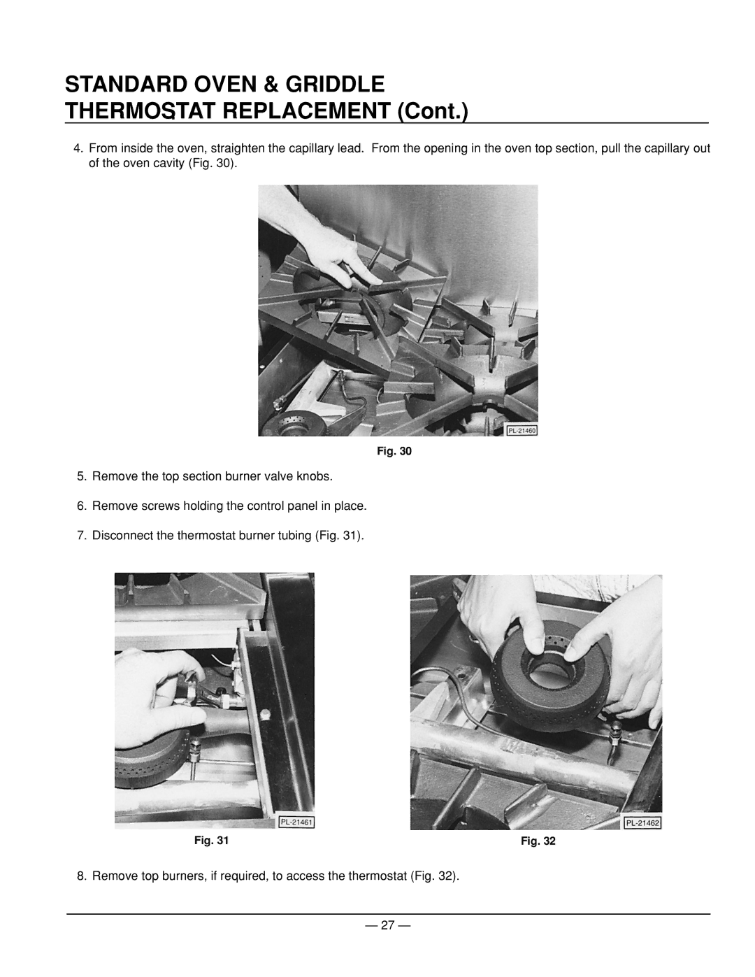 Vulcan-Hart ML-114555, ML-52953, ML-52947, ML-52950, ML-52952, ML-52951 Standard Oven & Griddle, Thermostat Replacement 