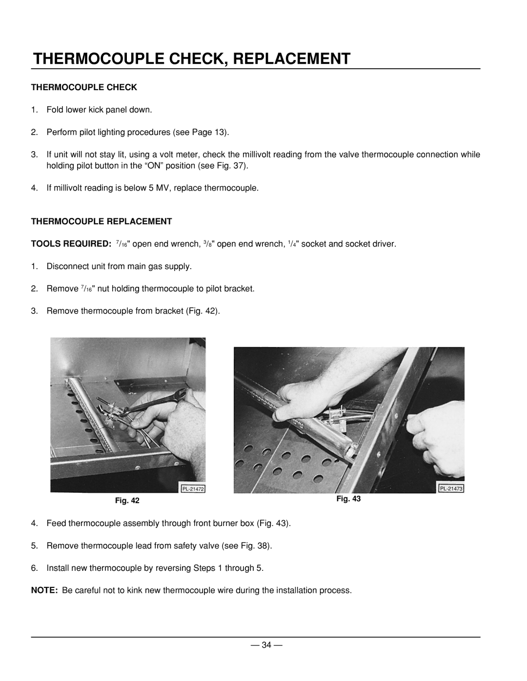 Vulcan-Hart ML-114957, ML-52953, ML-52947 Thermocouple CHECK, Replacement, Thermocouple Check, Thermocouple Replacement 