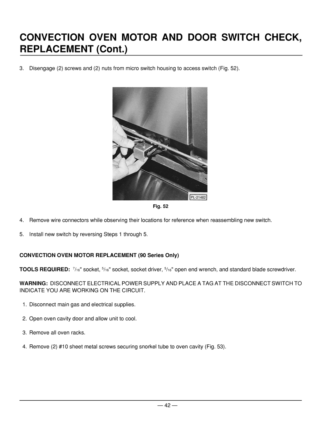 Vulcan-Hart ML-52953, ML-52947, ML-52950, ML-52952, ML-52951, ML-52949 Convection Oven Motor Replacement 90 Series Only 