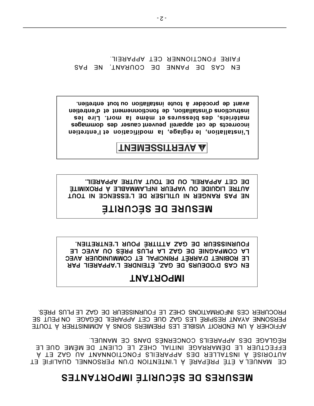 Vulcan-Hart AGM72, MSA72 ASA72, MSA60 ASA60, MSA48 ASA48, MSA24 ASA24, MSA36 ASA36, AGM60 Importantes Sécurité DE Mesures 