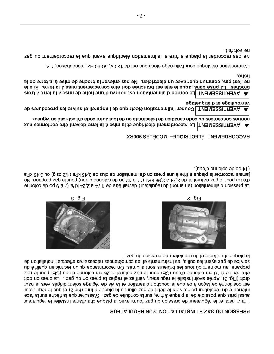 Vulcan-Hart MSA60 ASA60, MSA72 ASA72, AGM60 Fait soit ne, Fiche, Avertissement 900RX Modèles -ÉLECTRIQUE Raccordement 