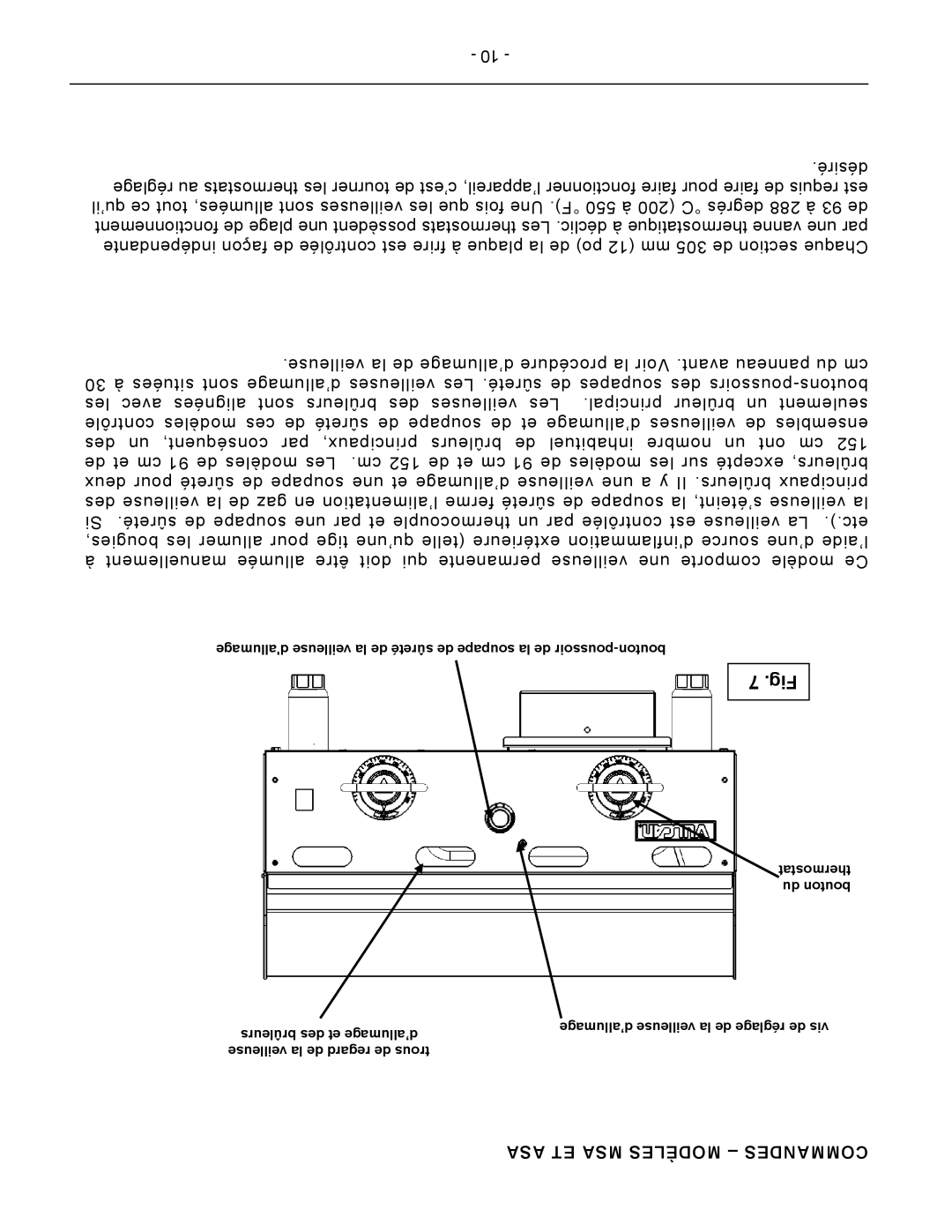 Vulcan-Hart MSA36 ASA36, MSA72 ASA72, MSA60 ASA60, MSA48 ASA48, MSA24 ASA24, AGM60, AGM72, AGM36 ASA ET MSA Modèles Commandes 