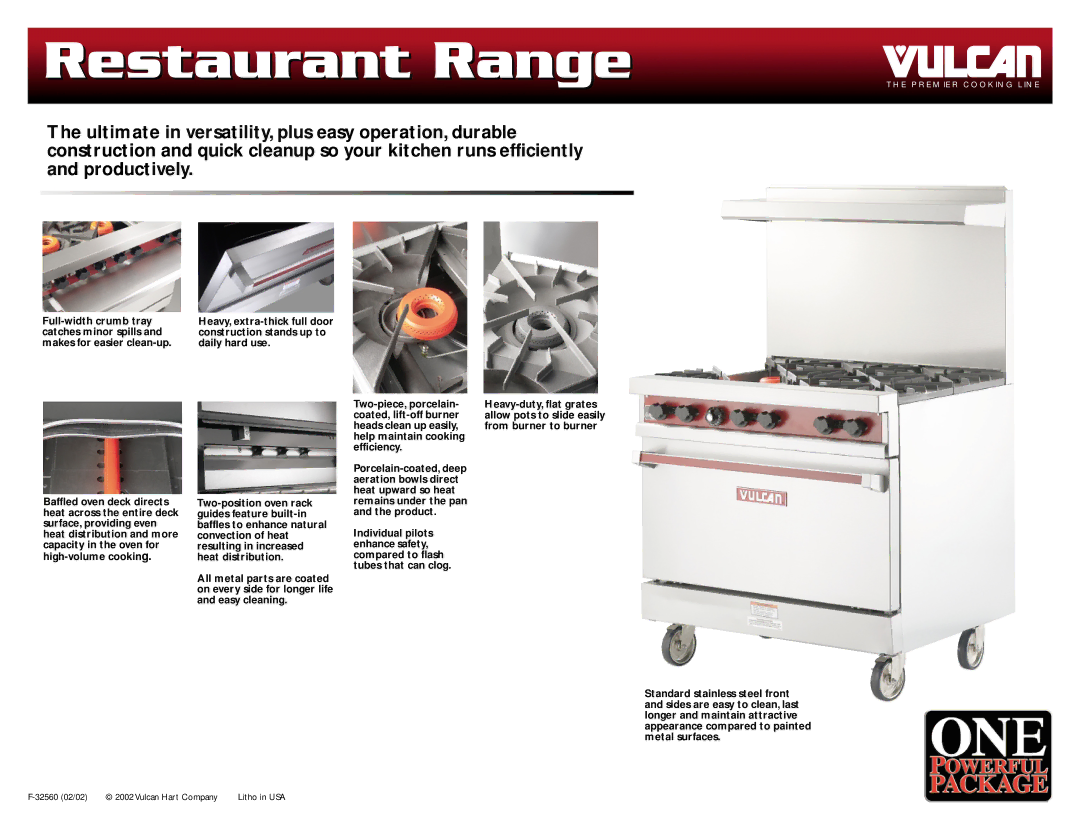 Vulcan-Hart Restaurant Range manual 