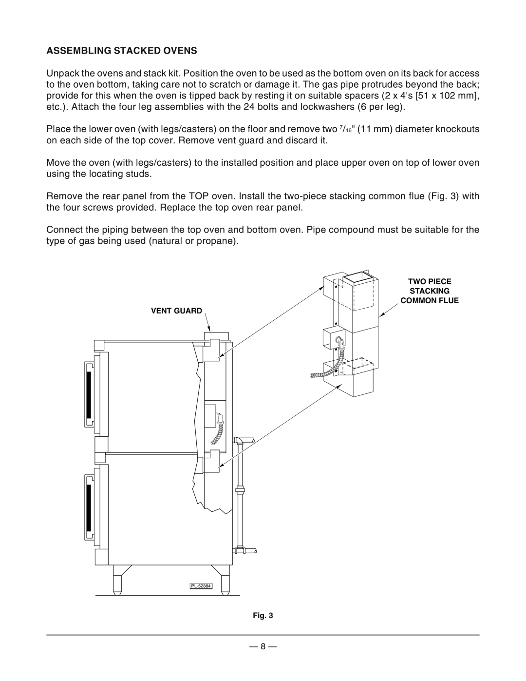 Vulcan-Hart SG4D ML-114875, SG6D ML-114877, SG6C ML-114878, SG4C ML-114876 operation manual Assembling Stacked Ovens 