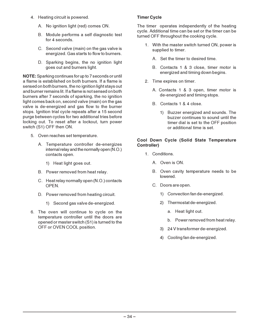 Vulcan-Hart SG4D service manual Timer Cycle, Cool Down Cycle Solid State Temperature Controller 