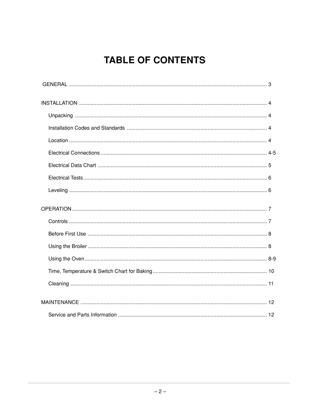 Vulcan-Hart VB 25 ML-052313, VB 21 ML-052312 operation manual Table of Contents 