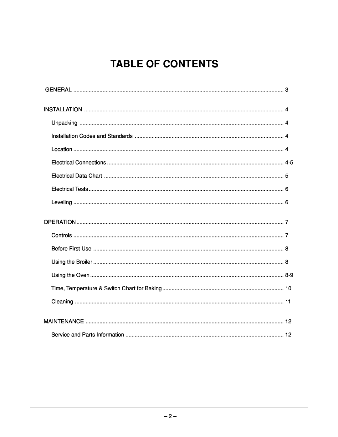 Vulcan-Hart VB 25 ML-052313, VB 21 ML-052312 operation manual Table Of Contents 