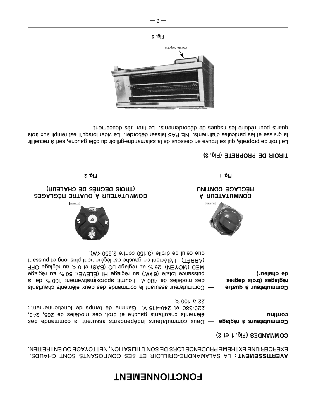 Vulcan-Hart ESB36, VB73R operation manual Fonctionnement 