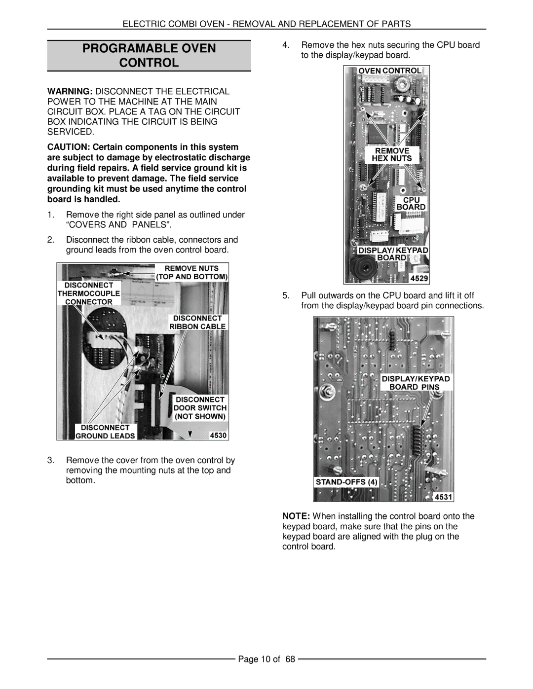 Vulcan-Hart VCE20H 126172, VCE10H 126178, VCE6H 126177, VCE20F 126173, VCE10F 126179 service manual Programable Oven Control 