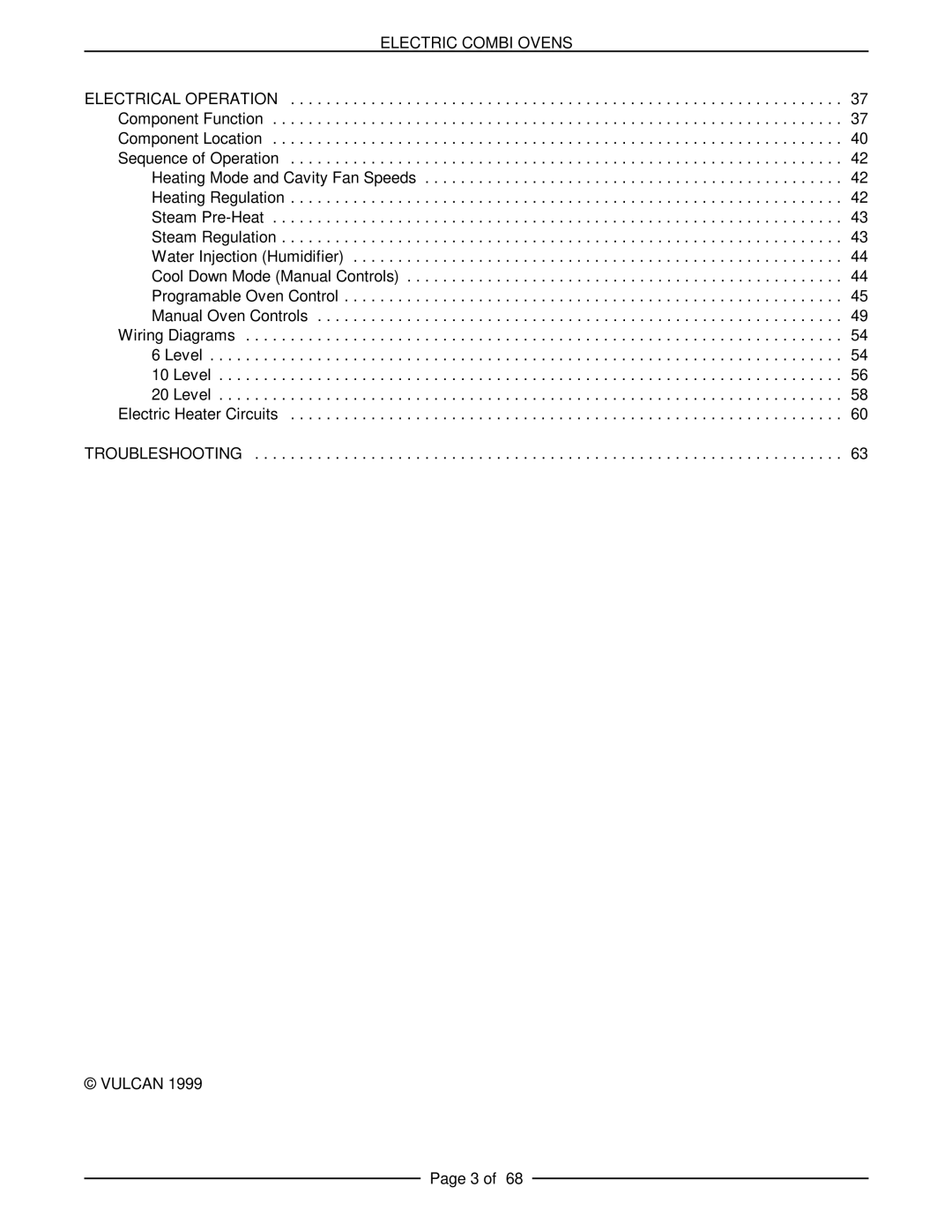 Vulcan-Hart VCE20F 126173, VCE20H 126172, VCE10H 126178, VCE6H 126177, VCE10F 126179 service manual Electric Combi Ovens 