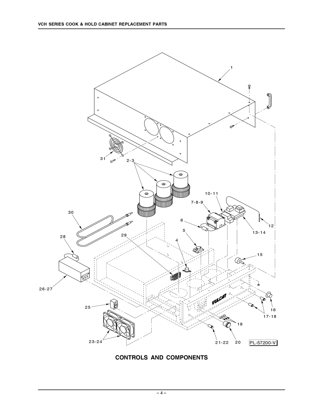 Vulcan-Hart VCH88 ML-126342, VCH8 ML-126340, VCH16 ML-126341, VCH5 ML-126339 manual Controls and Components 