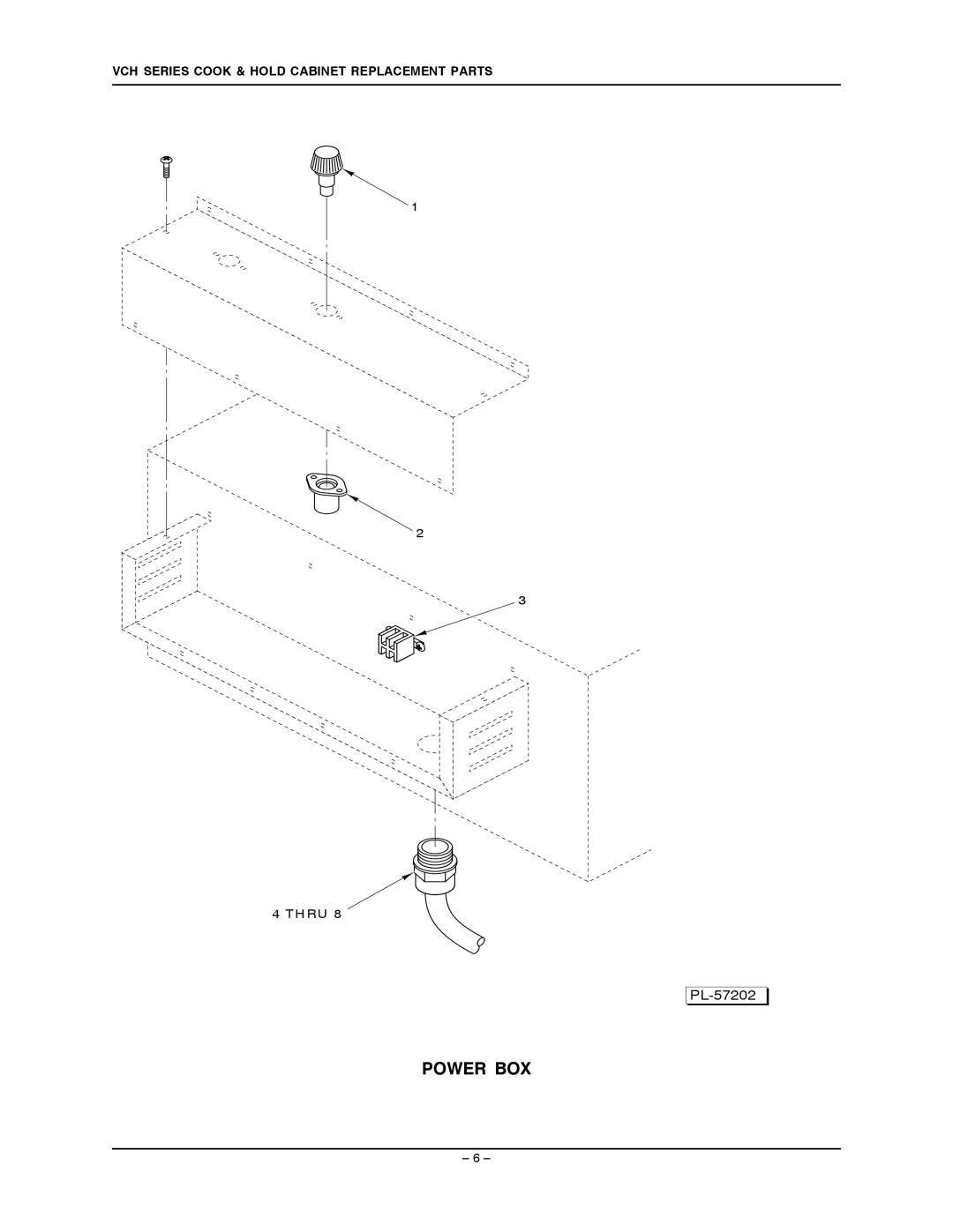 Vulcan-Hart VCH16 ML-126341, VCH88 ML-126342, VCH8 ML-126340, VCH5 ML-126339 manual Power BOX 