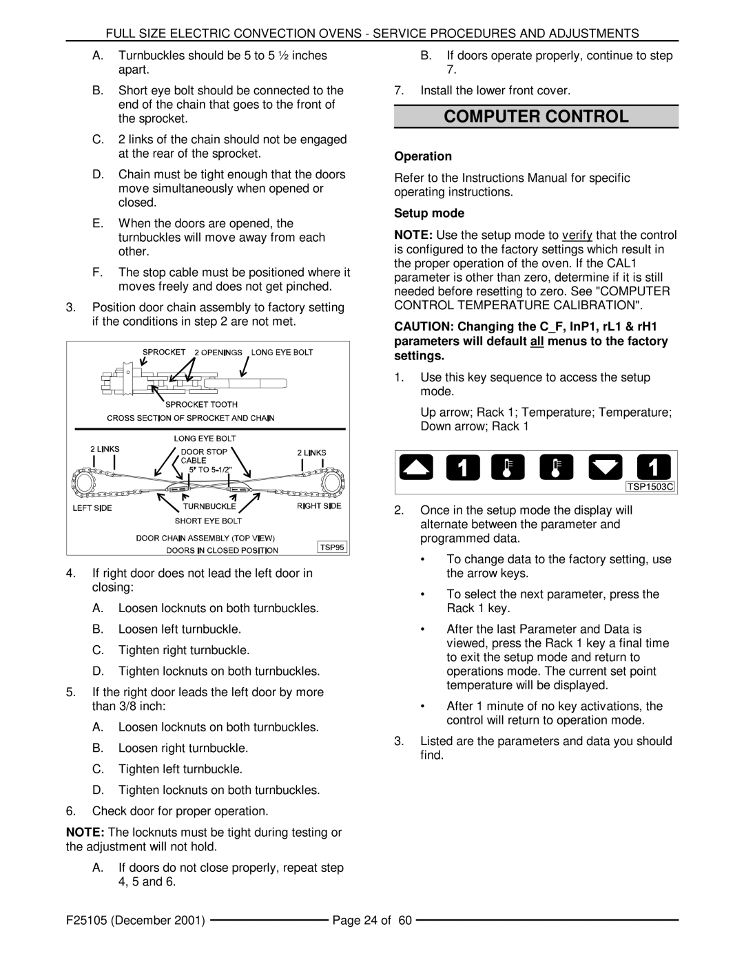 Vulcan-Hart VCIEC, VC6ED, VC6EC, VC4ES, VC4ED, VC6ES service manual Computer Control, Operation, Setup mode 