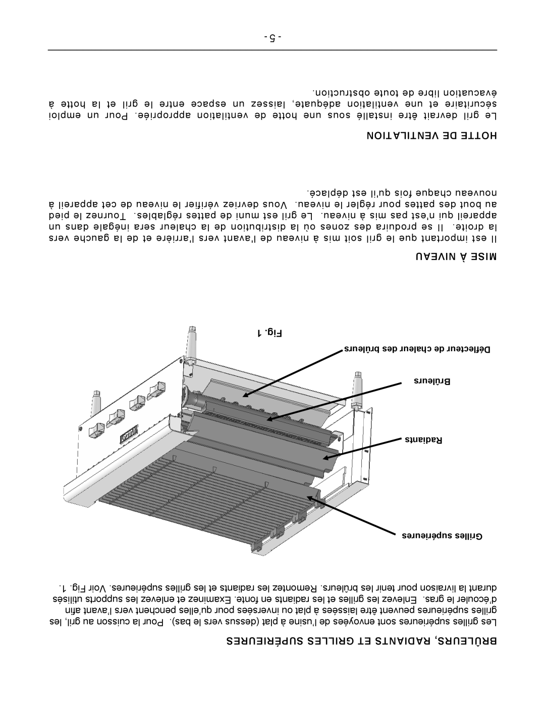 Vulcan-Hart VCRB36, VCRB47, VCRB25 Ventilation DE Hotte, Niveau À Mise, Supérieures Grilles ET Radiants Brûleurs 