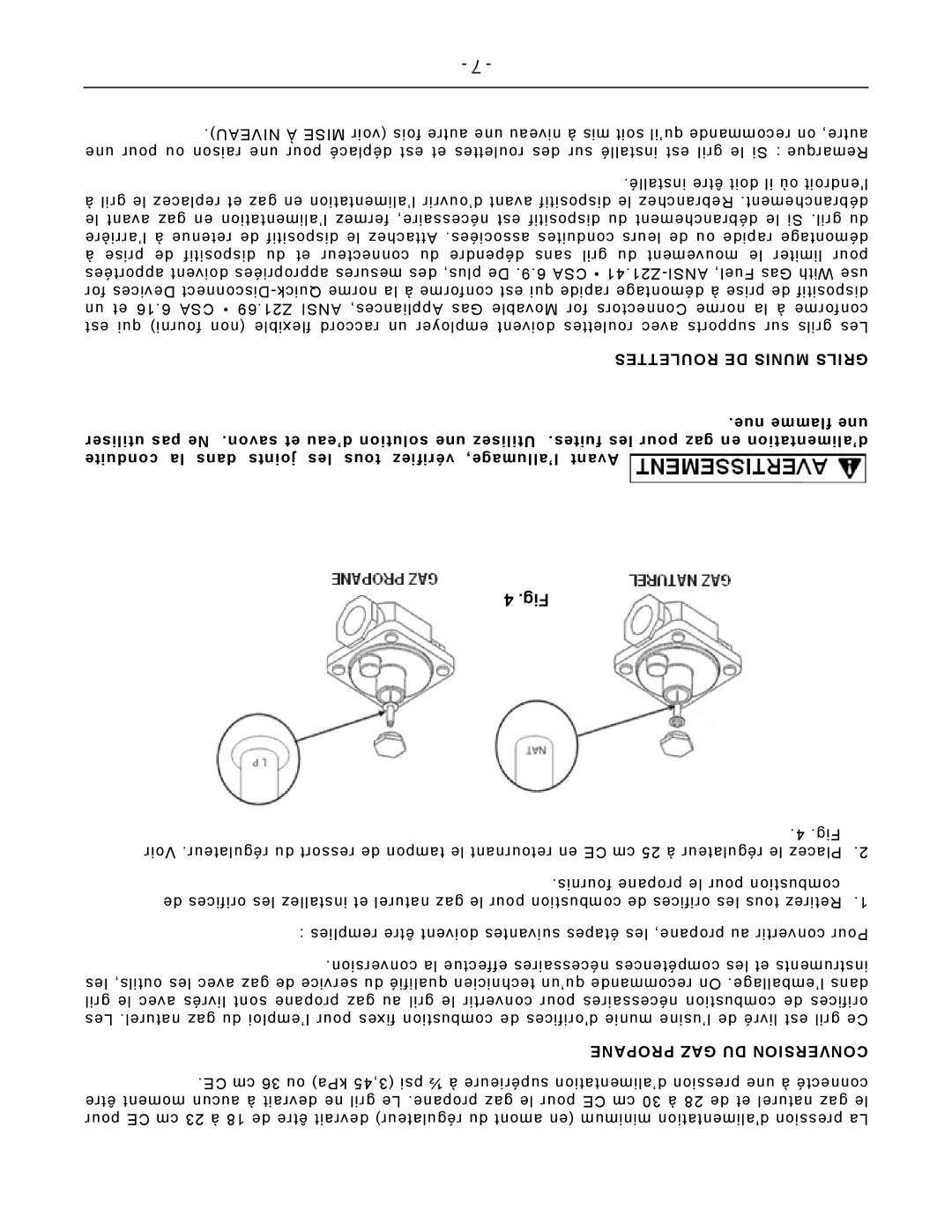 Vulcan-Hart VCRB25, VCRB47, VCRB36 operation manual Roulettes DE Munis Grils, Propane GAZ DU Conversion 