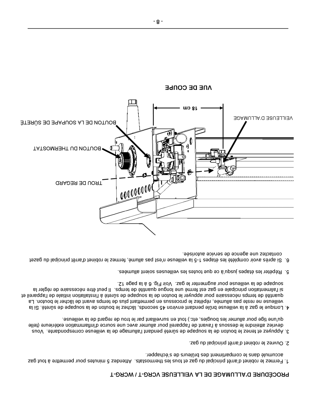 Vulcan-Hart VCRG24-T operation manual Coupe De Vue, T-Wcrg / T-Vcrg Veilleuse La De D’Allumage Procédure 