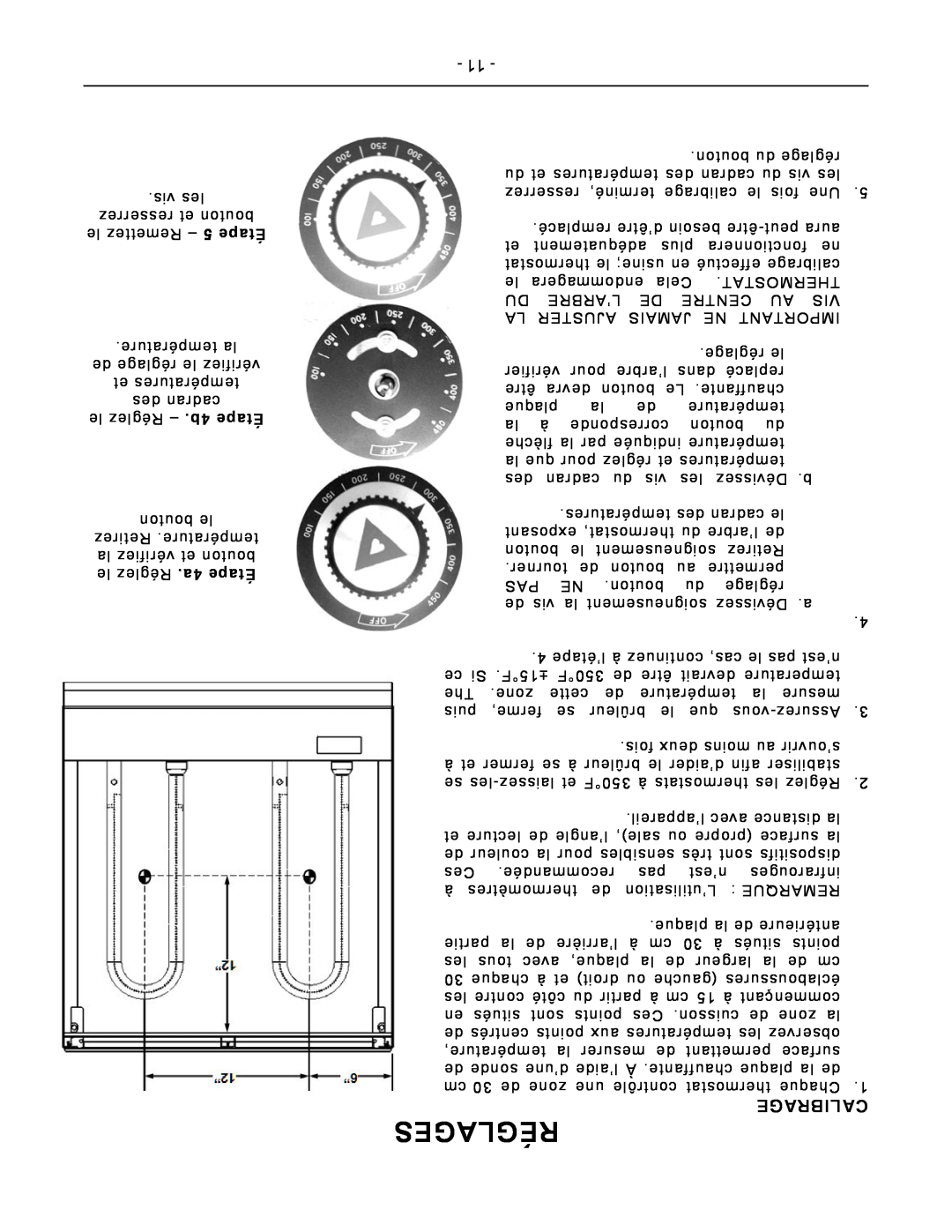 Vulcan-Hart VCRG24-T operation manual Réglages, Calibrage 