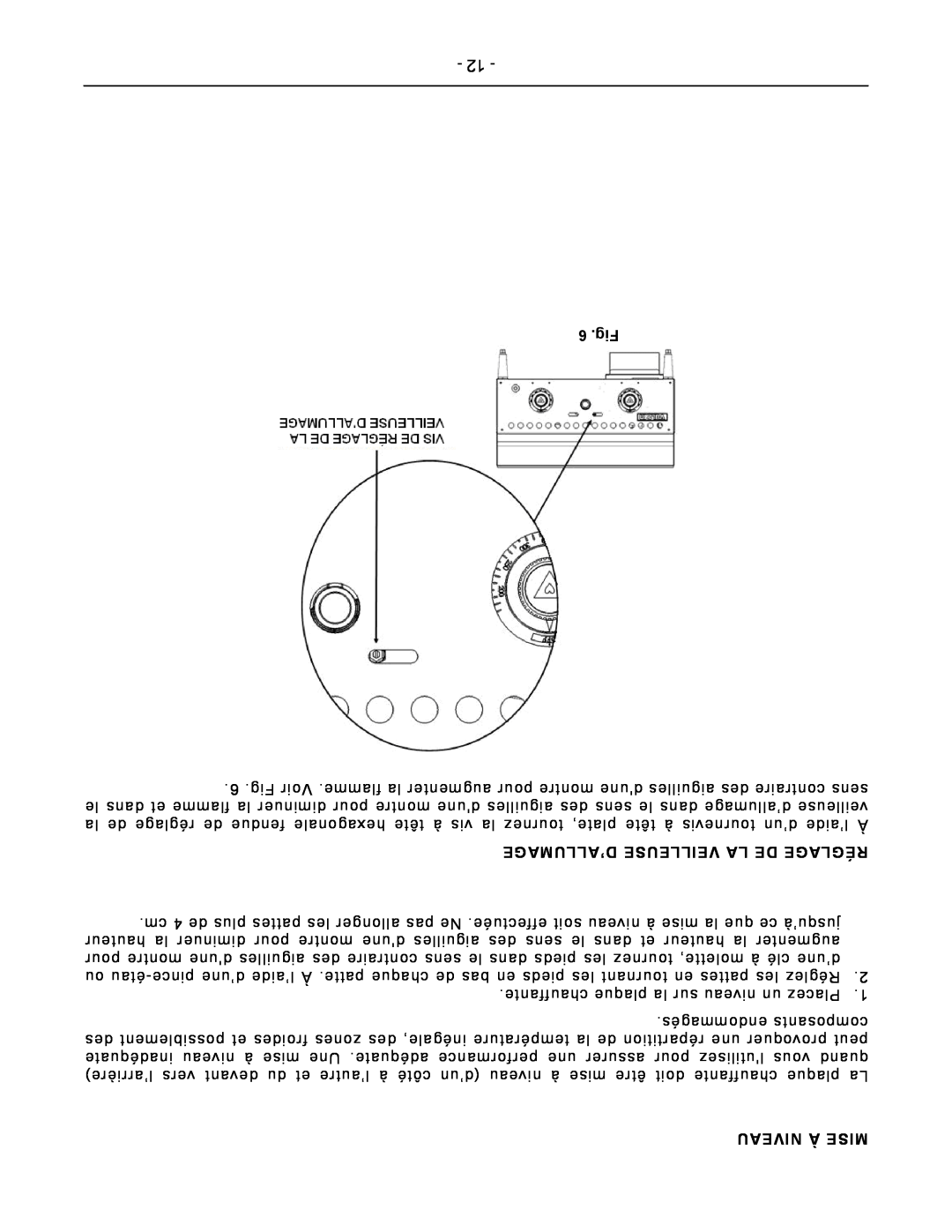 Vulcan-Hart VCRG24-T operation manual 6 .Fig, D’Allumage Veilleuse La De Réglage, Niveau À Mise 