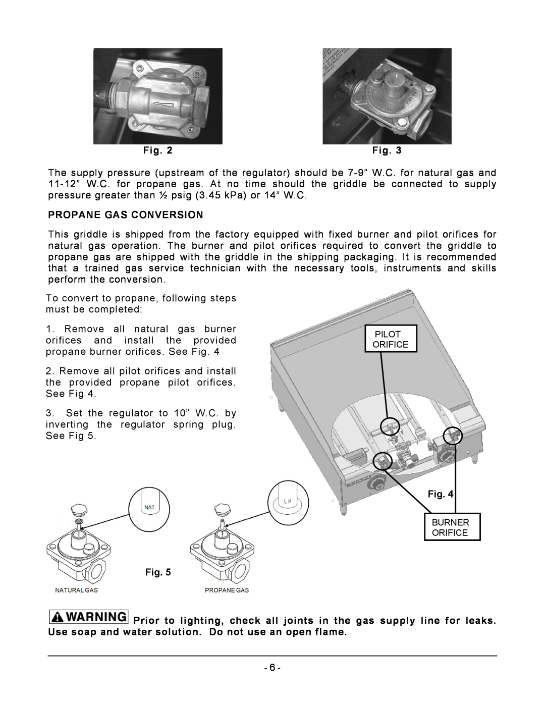 Vulcan-Hart VCRG24-T operation manual Propane Gas Conversion, To convert to propane, following steps must be completed 