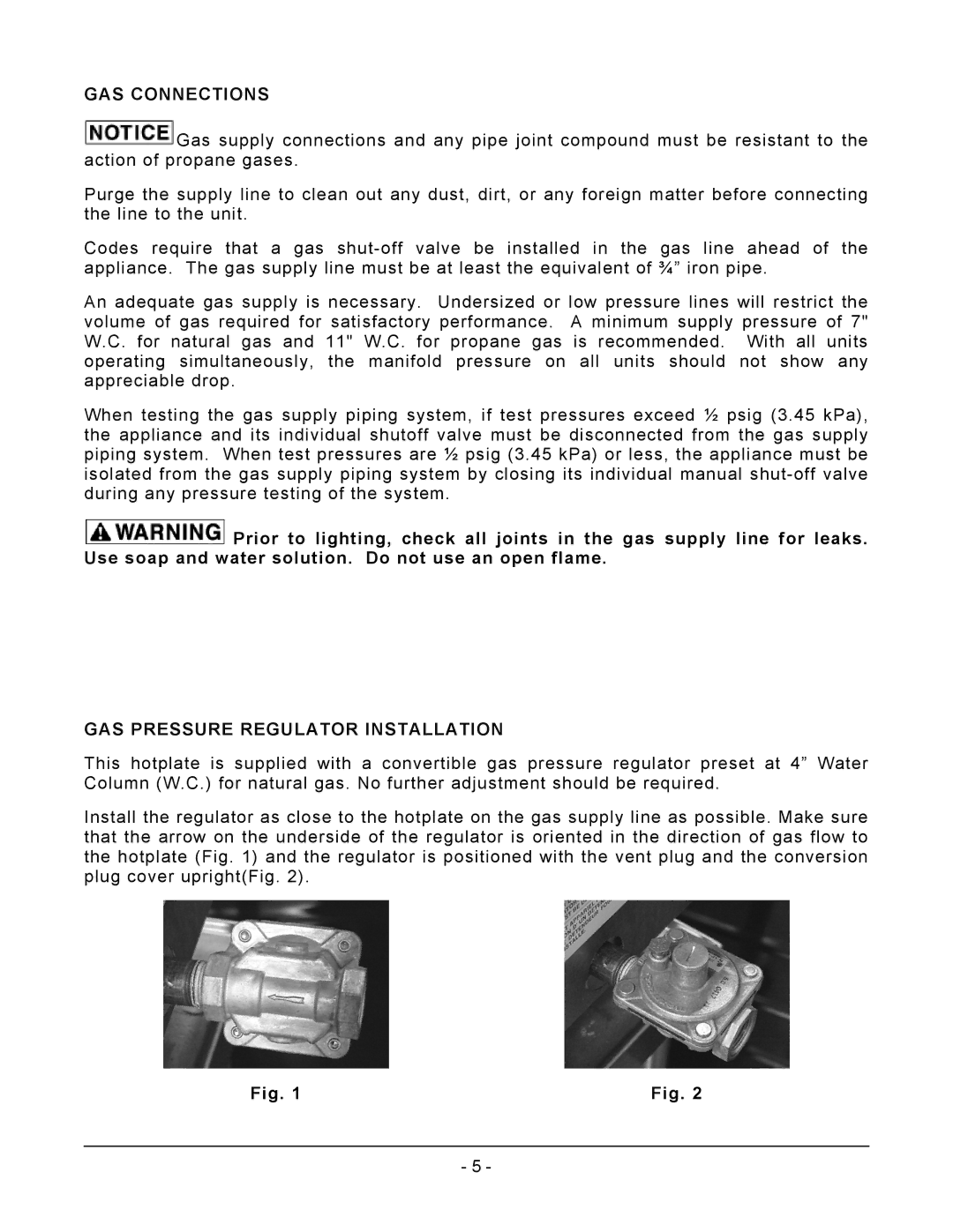 Vulcan-Hart VCRH12 operation manual GAS Connections, GAS Pressure Regulator Installation 