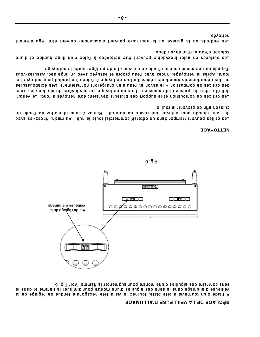 Vulcan-Hart VCRH12 operation manual 6 .Fig, D’Allumage Veilleuse La De Réglage, Nettoyage 