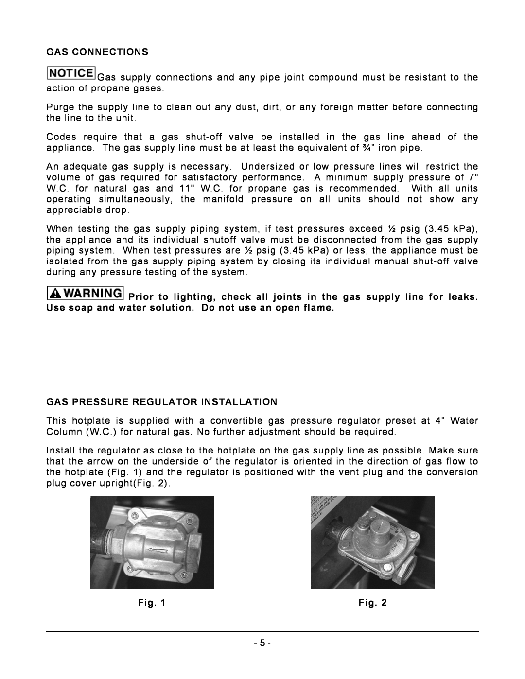 Vulcan-Hart VCRH12 operation manual Gas Connections, Gas Pressure Regulator Installation 