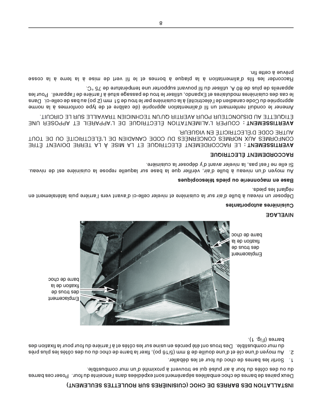 Vulcan-Hart VRC Électrique Raccordement, Télescopiques pieds ou maçonnerie en Base, Autoportantes Cuisinières, Nivelage 