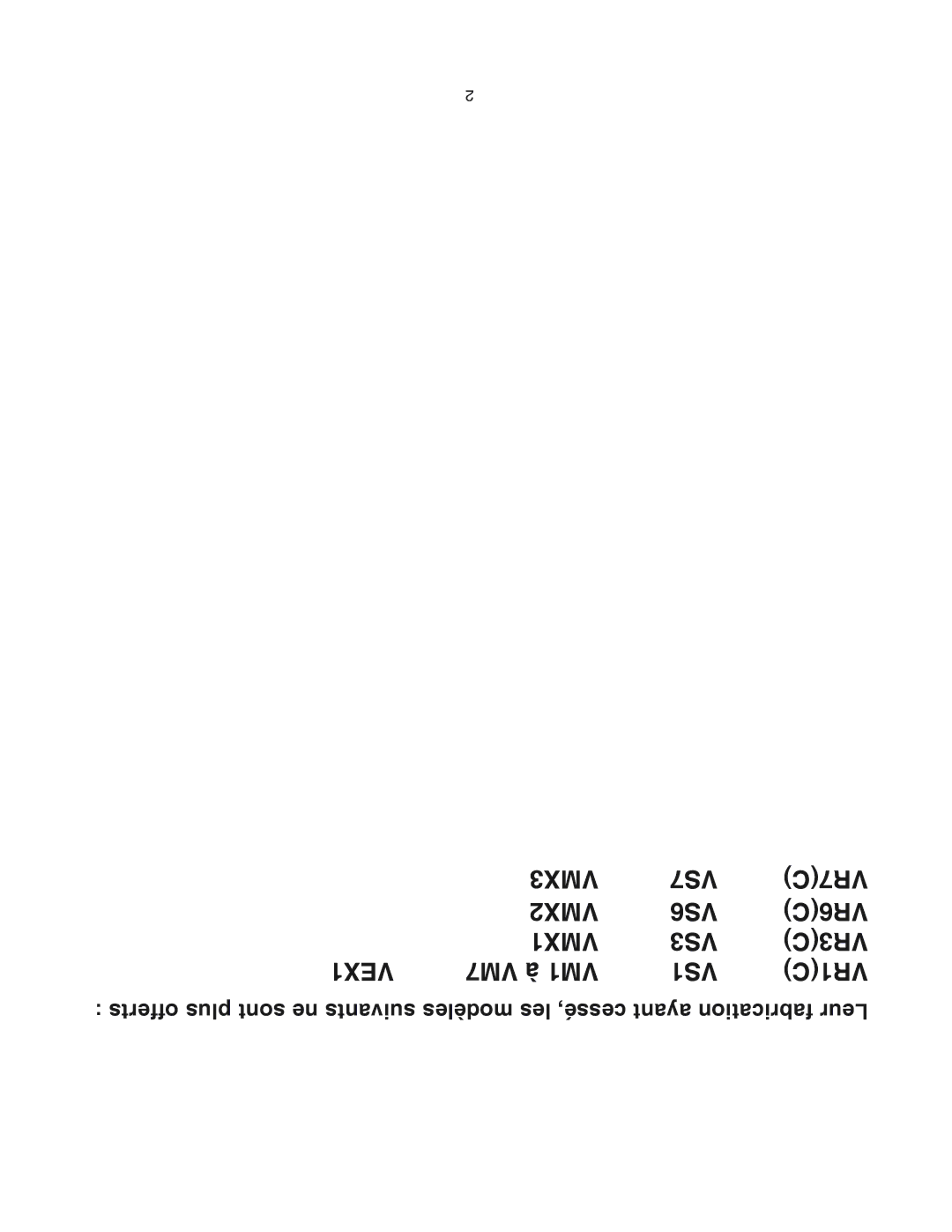 Vulcan-Hart VRC, VEX operation manual VMX3 VS7 