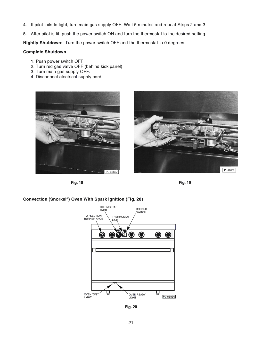 Vulcan-Hart 48L, VG48, VG160, VG36, VG24, VG60, VG260, 24L, 481L, 36L, 160L, 260L Convection Snorkel Oven With Spark Ignition Fig 