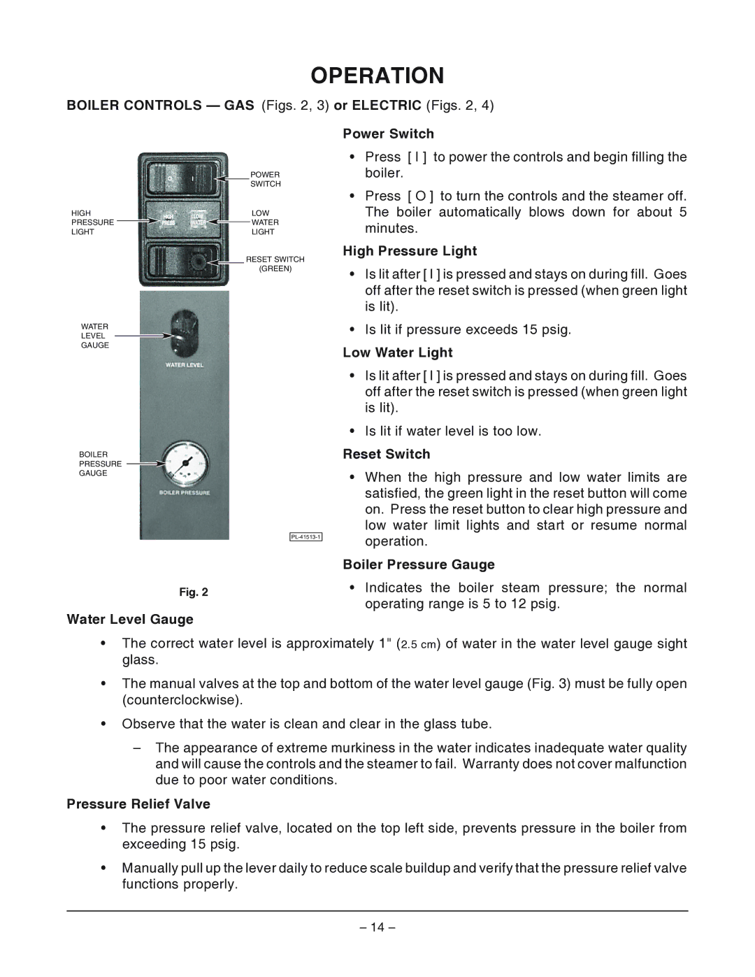 Vulcan-Hart VHL2G operation manual Operation 