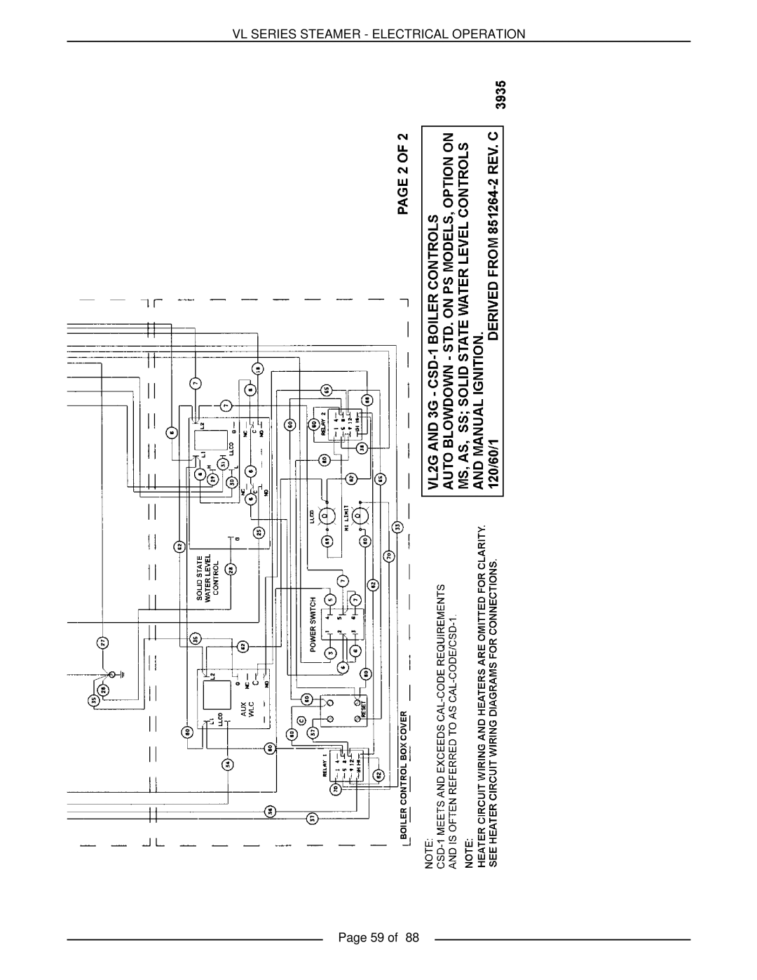 Vulcan-Hart VL2GAS, VL3GMS, VL2GMS, VL3GAS, VL2GSS, VL3GSS, VL3GPS, VL2GPS service manual VL Series Steamer Electrical Operation 