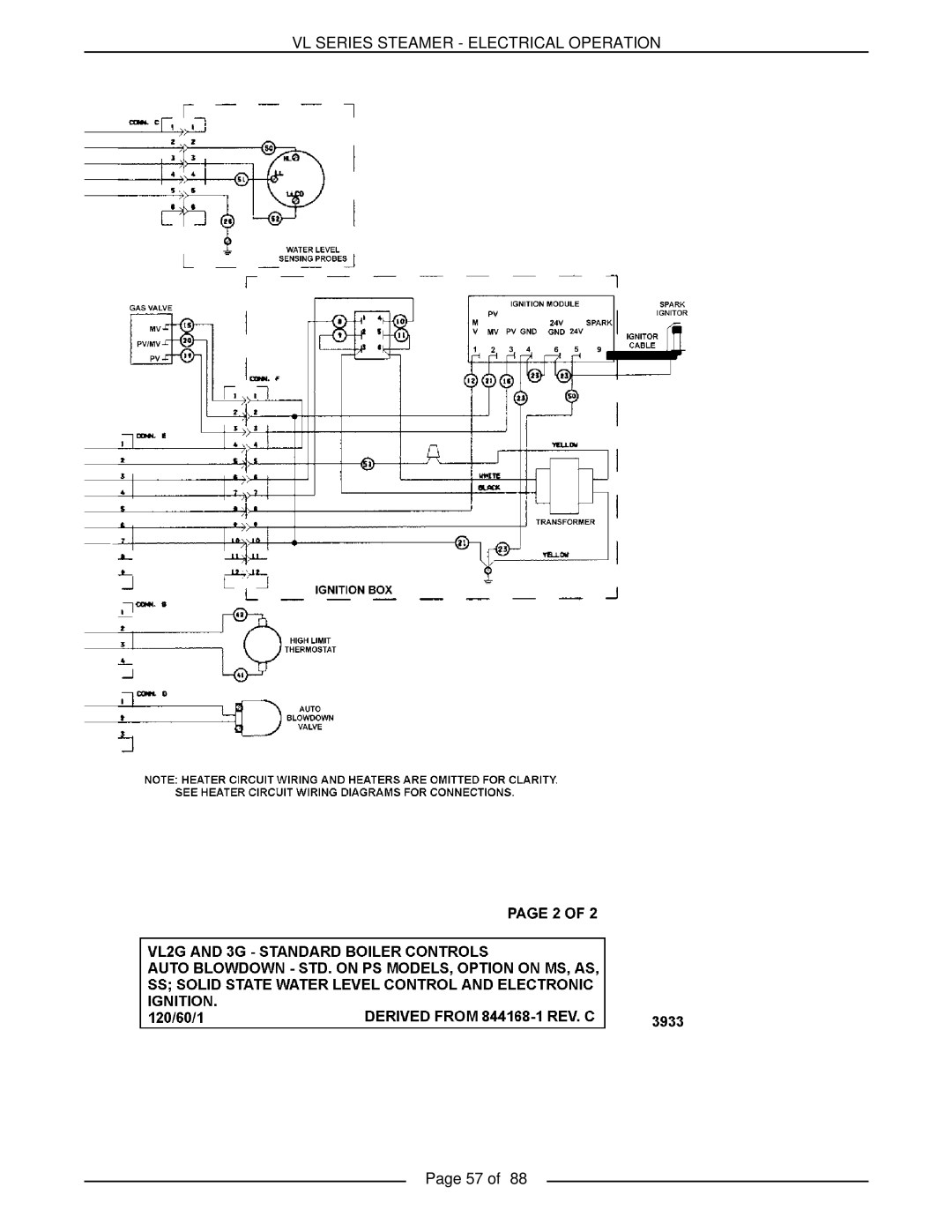 Vulcan-Hart VL2GMS, VL3GMS, VL3GAS, VL2GAS, VL2GSS, VL3GSS, VL3GPS, VL2GPS Vl Series Steamer - Electrical Operation, Page 57 of 