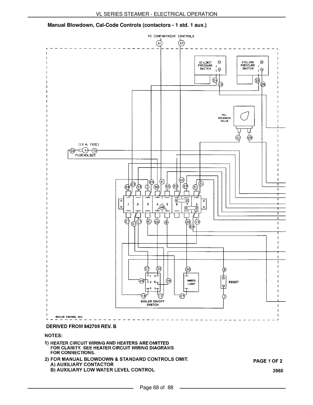 Vulcan-Hart VL2GSS, VL3GMS, VL2GMS, VL3GAS, VL2GAS, VL3GSS, VL3GPS, VL2GPS Vl Series Steamer - Electrical Operation, Page 68 of 