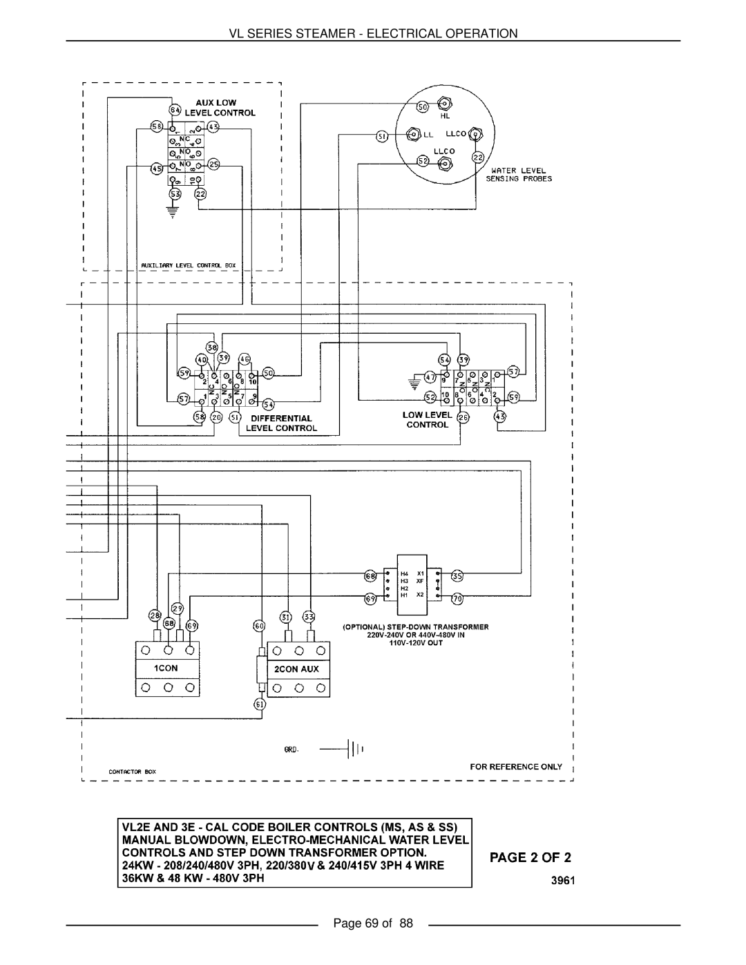 Vulcan-Hart VL3GSS, VL3GMS, VL2GMS, VL3GAS, VL2GAS, VL2GSS, VL3GPS, VL2GPS Vl Series Steamer - Electrical Operation, Page 69 of 