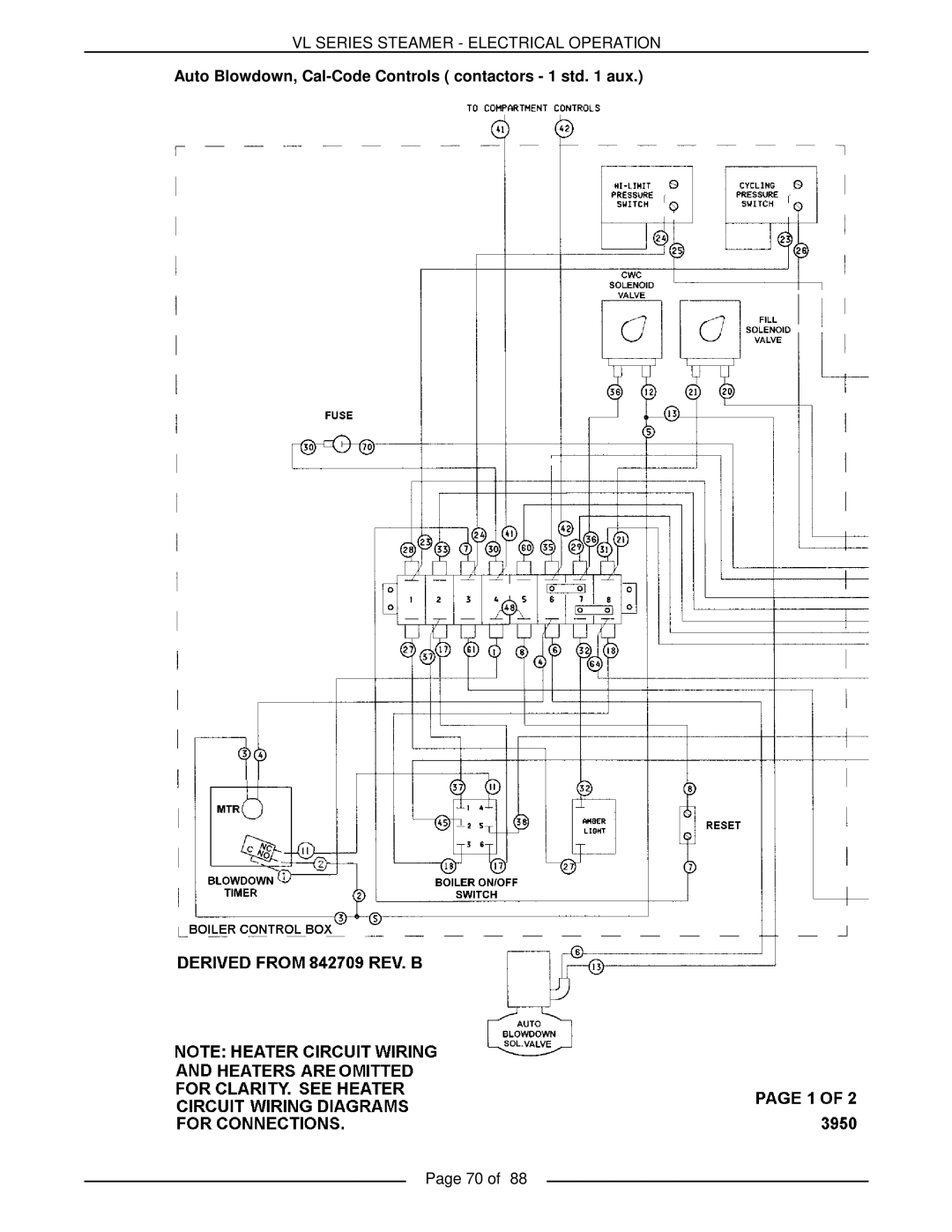 Vulcan-Hart VL3GPS, VL3GMS, VL2GMS, VL3GAS, VL2GAS, VL2GSS, VL3GSS, VL2GPS Vl Series Steamer - Electrical Operation, Page 70 of 