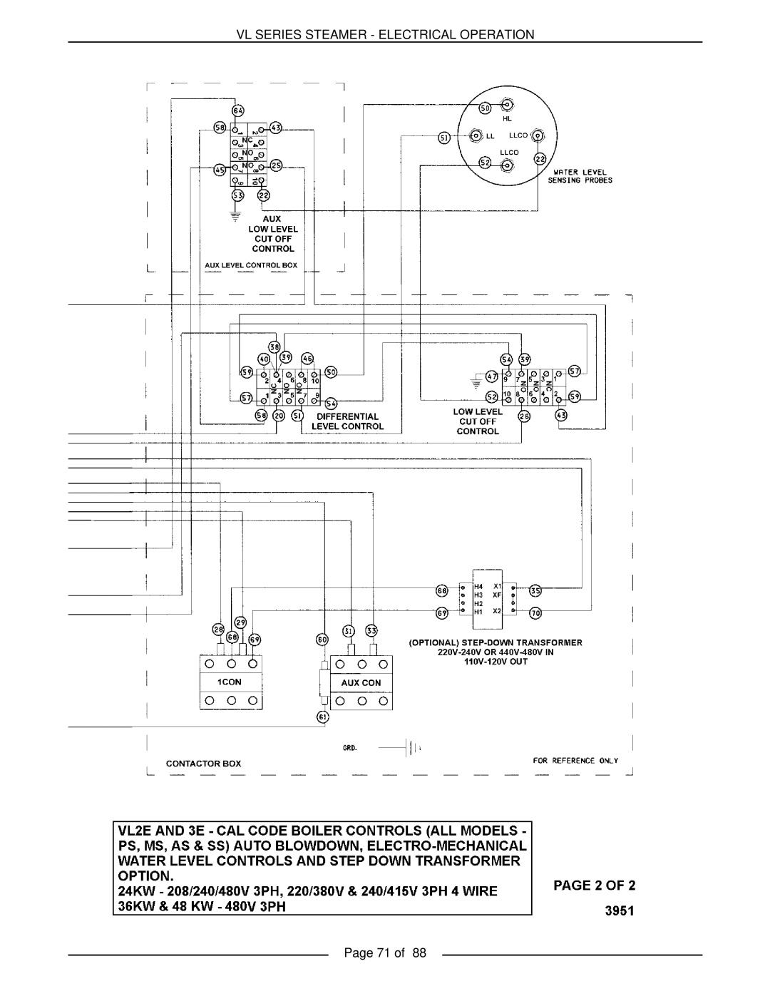 Vulcan-Hart VL2GPS, VL3GMS, VL2GMS, VL3GAS, VL2GAS, VL2GSS, VL3GSS, VL3GPS Vl Series Steamer - Electrical Operation, Page 71 of 