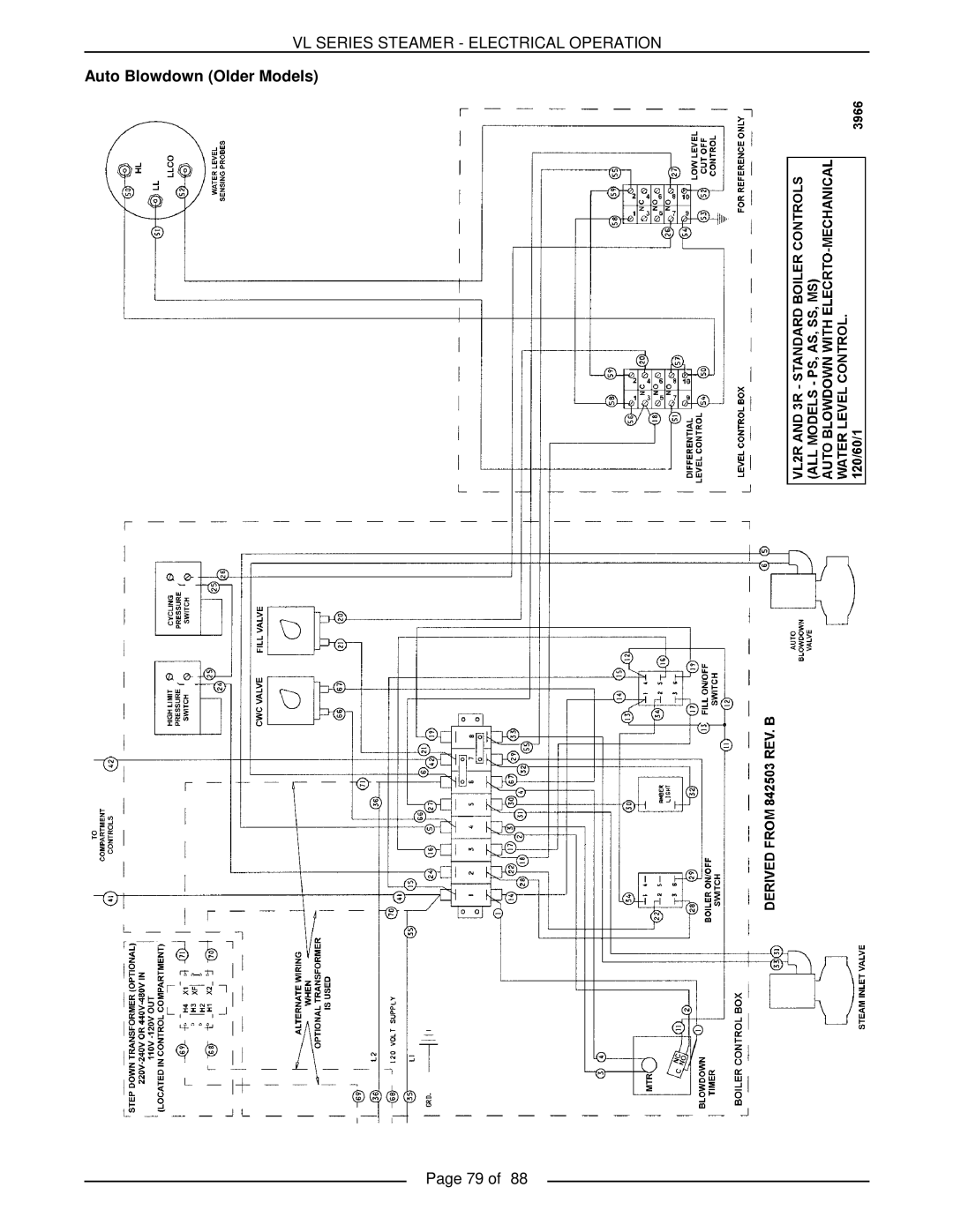 Vulcan-Hart VL2GPS, VL3GMS, VL2GMS, VL3GAS Vl Series Steamer - Electrical Operation, Auto Blowdown Older Models, Page 79 of 