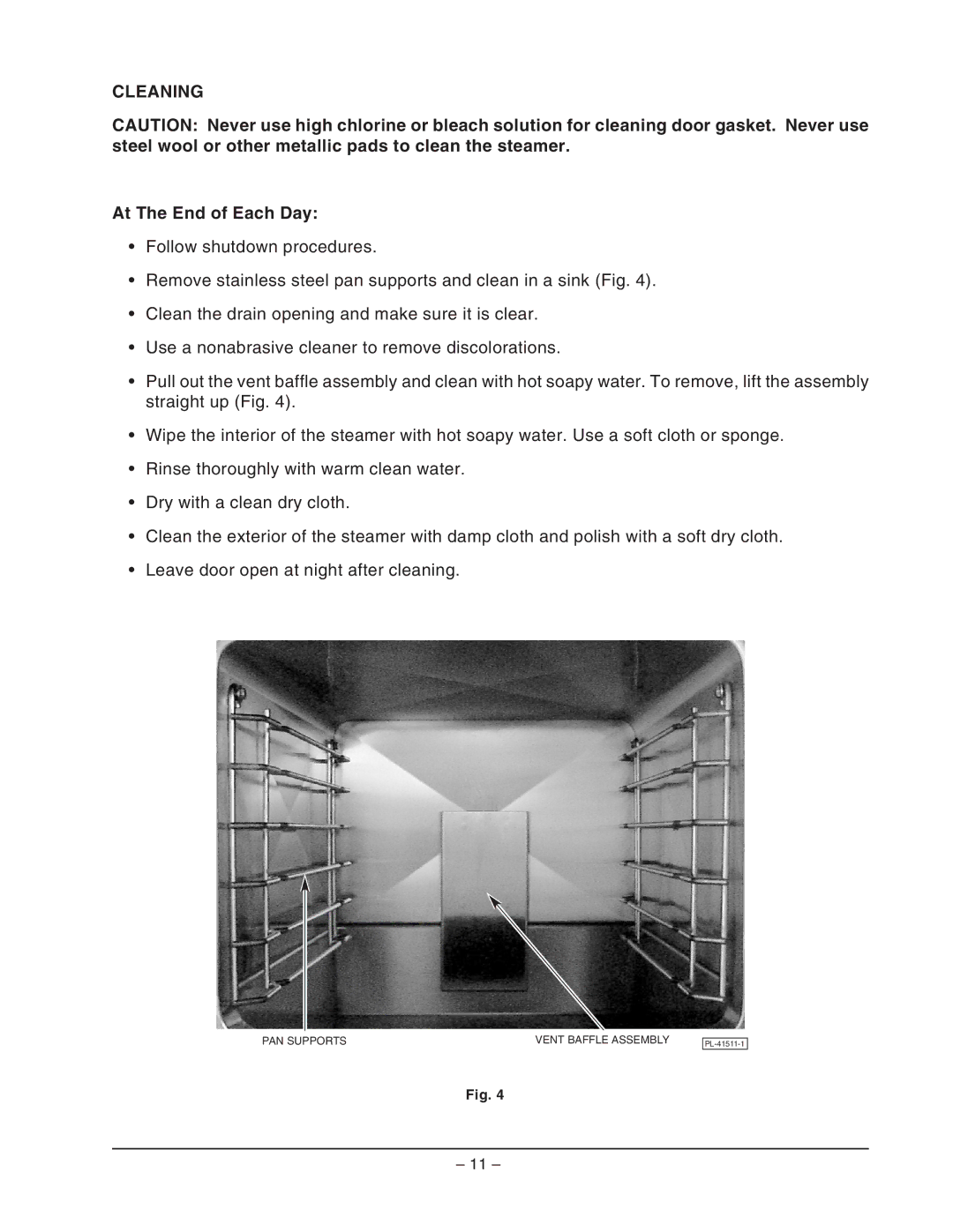 Vulcan-Hart ML- 126586, VPX5, VPX3, ML- 126588 operation manual Cleaning, At The End of Each Day 