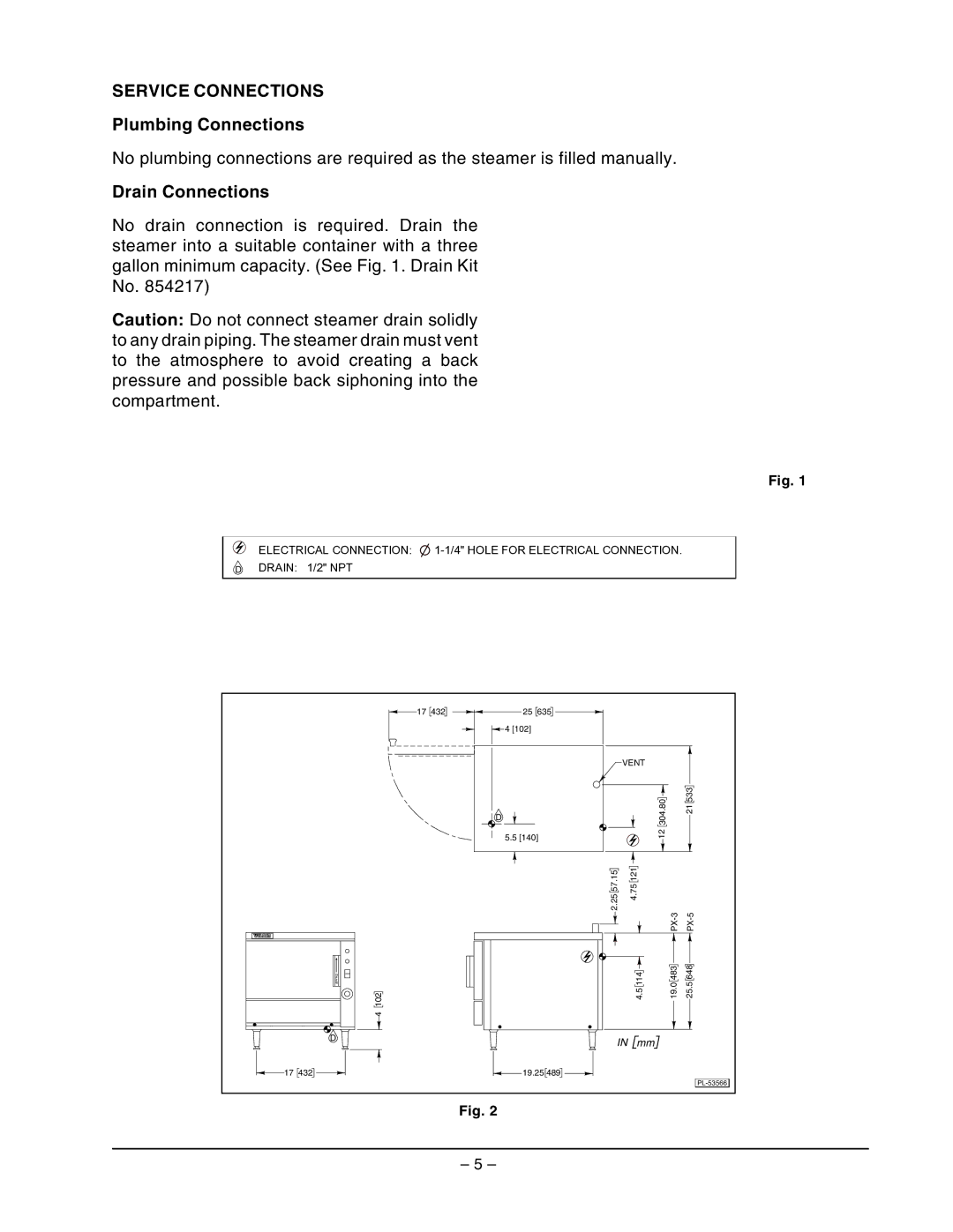 Vulcan-Hart VPX3, VPX5, ML- 126588, ML- 126586 operation manual Service Connections, Plumbing Connections, Drain Connections 