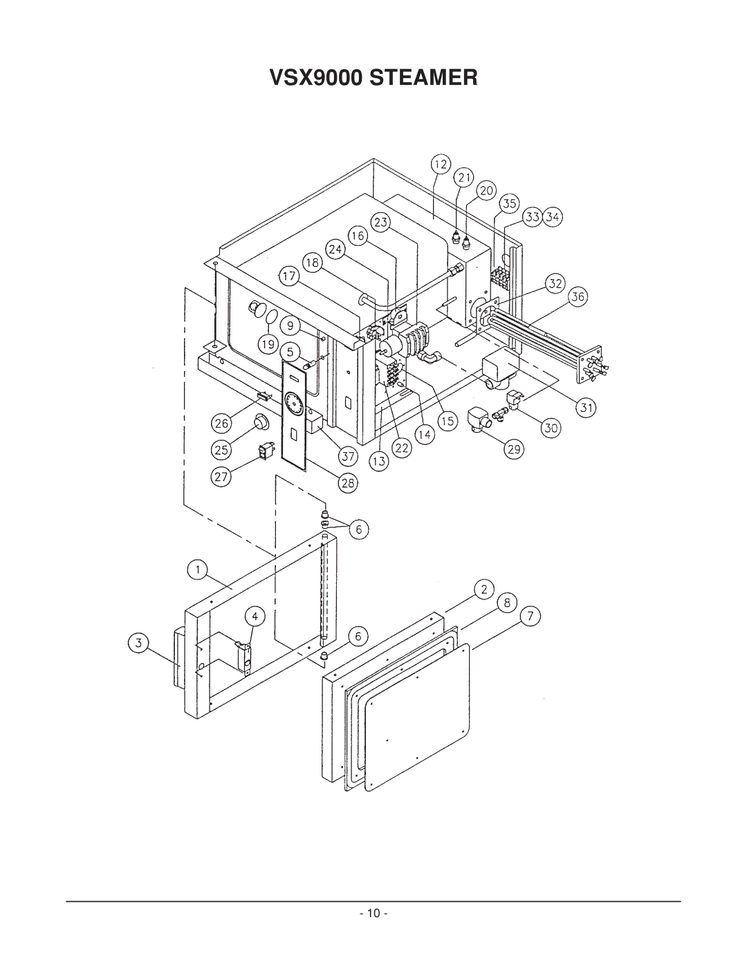 Vulcan-Hart VSX 9000 manual VSX9000 Steamer 