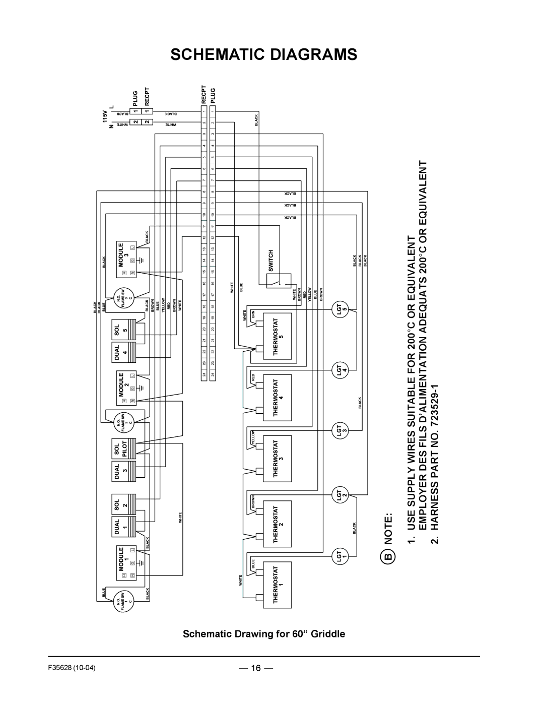 Vulcan-Hart service manual Schematic Drawing for 60 Griddle 