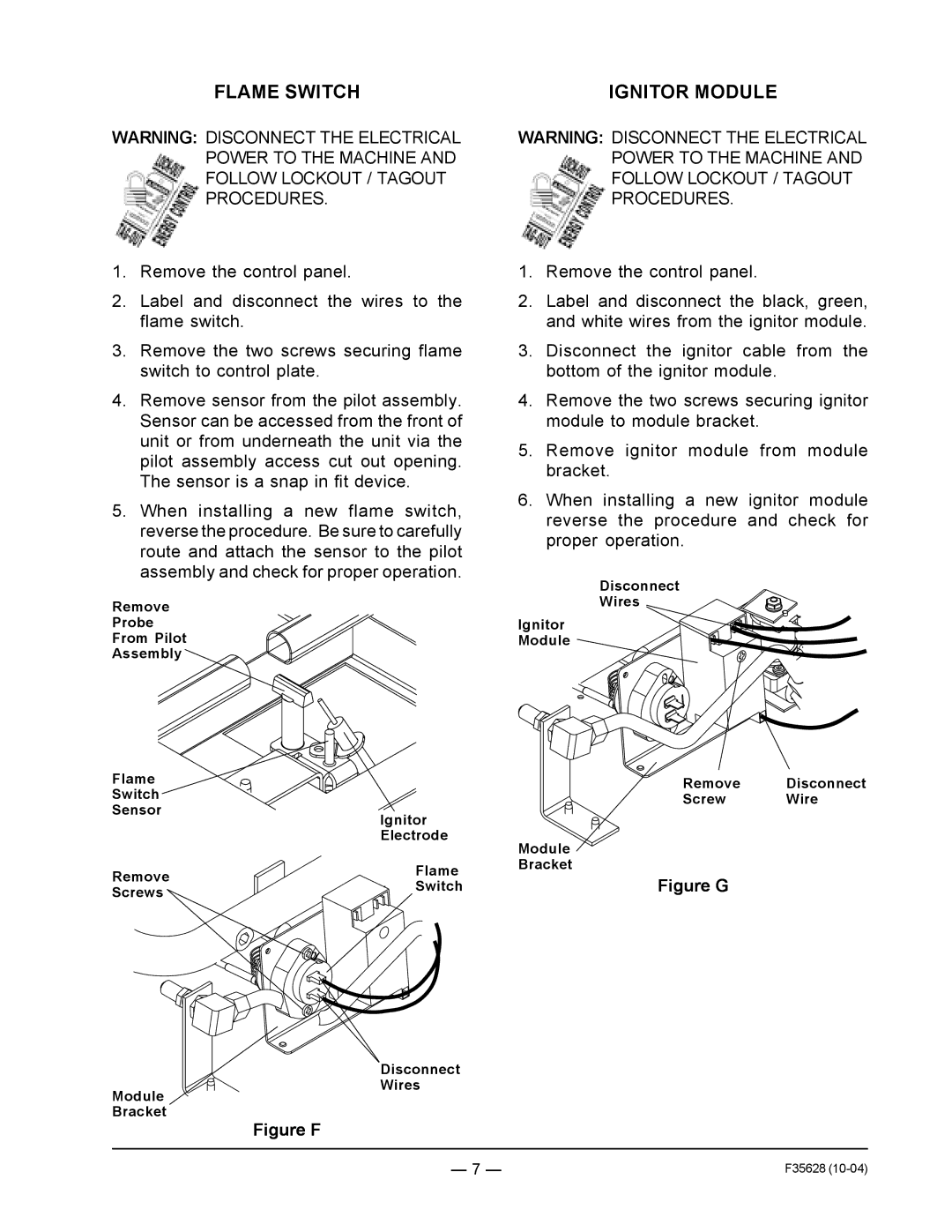 Vulcan-Hart service manual Flame Switch, Ignitor Module 