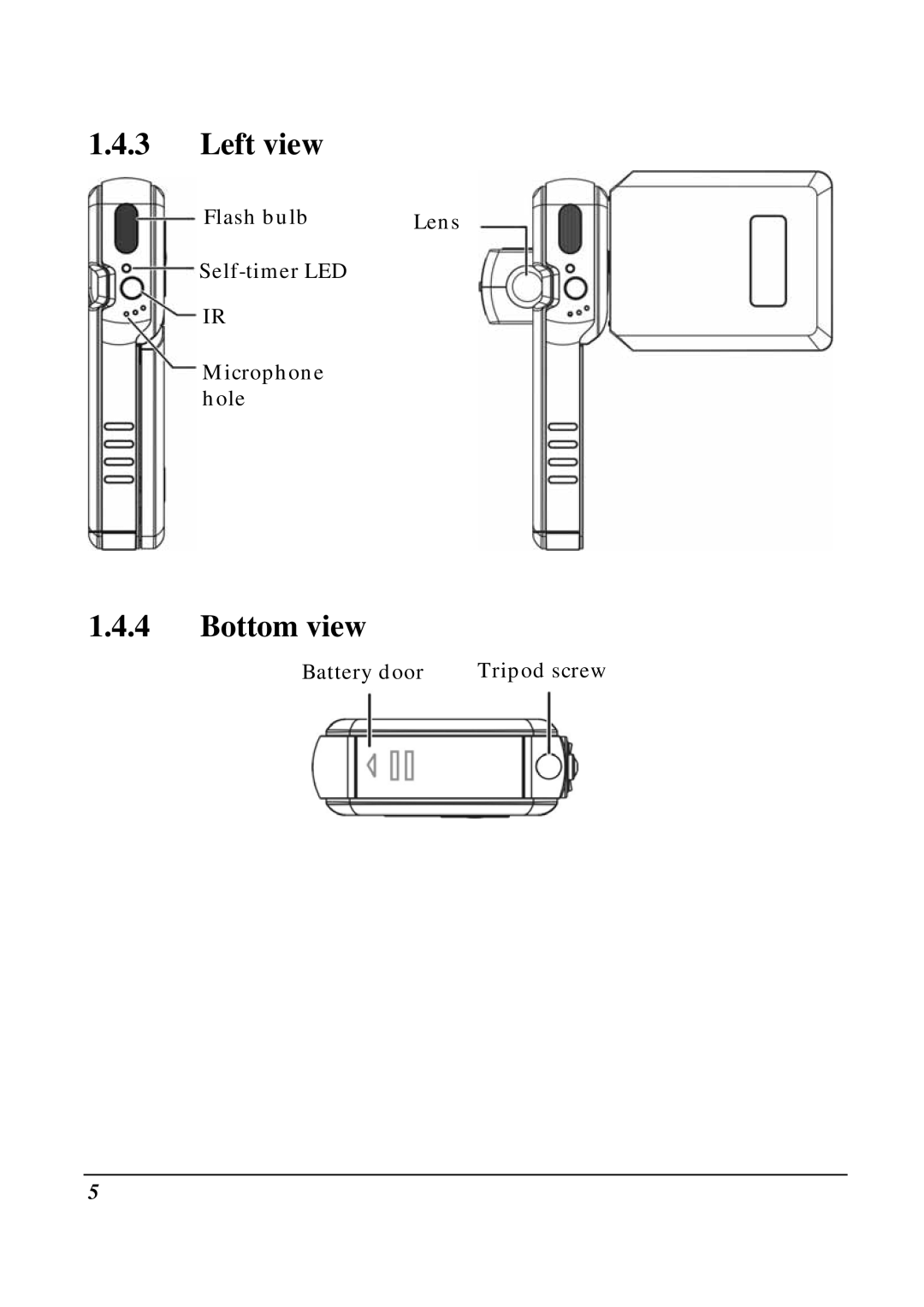 VuPoint Solutions DV-DA1-VP manual Left view, Bottom view 