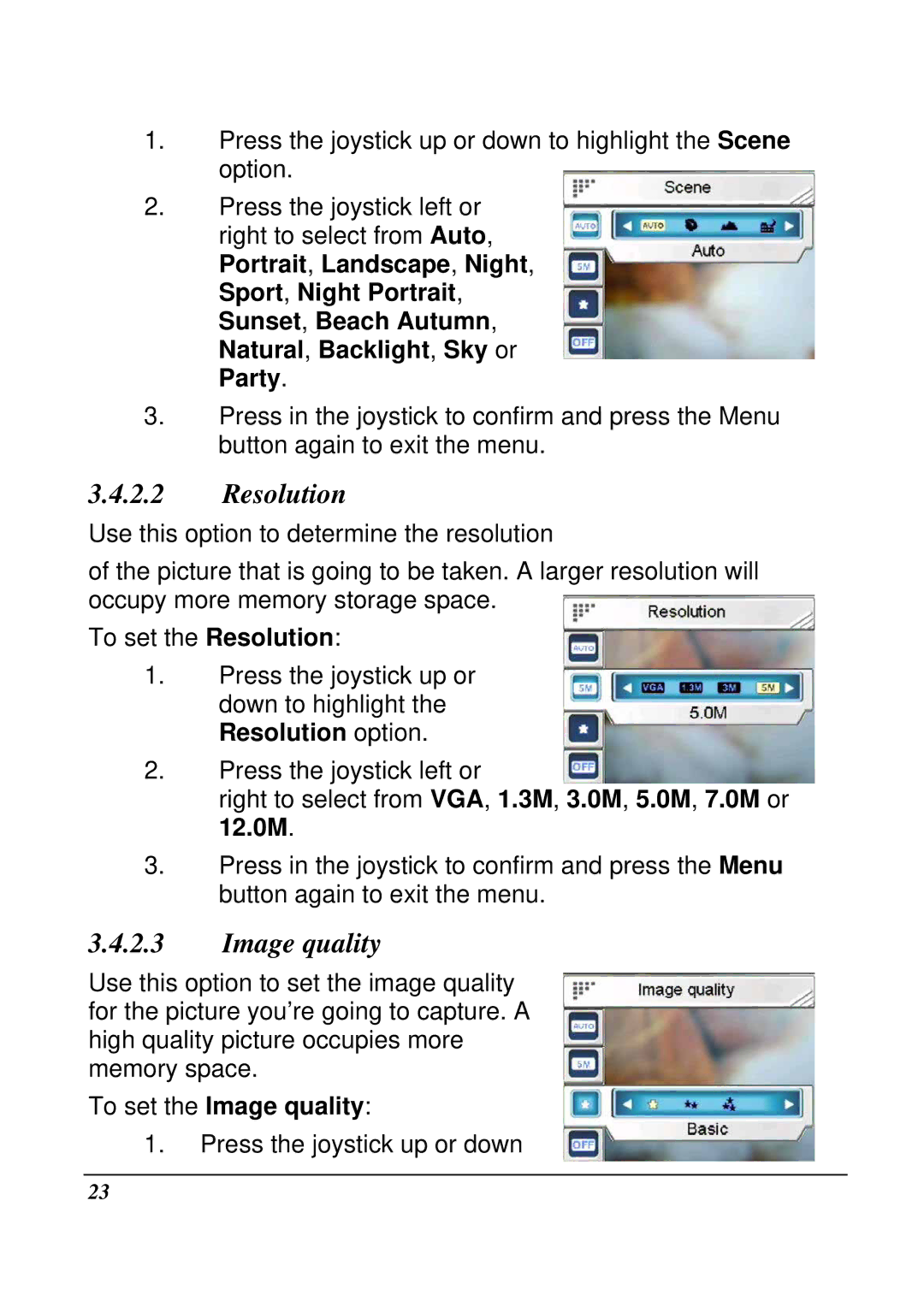 VuPoint Solutions DV-DA1-VP manual To set the Image quality 