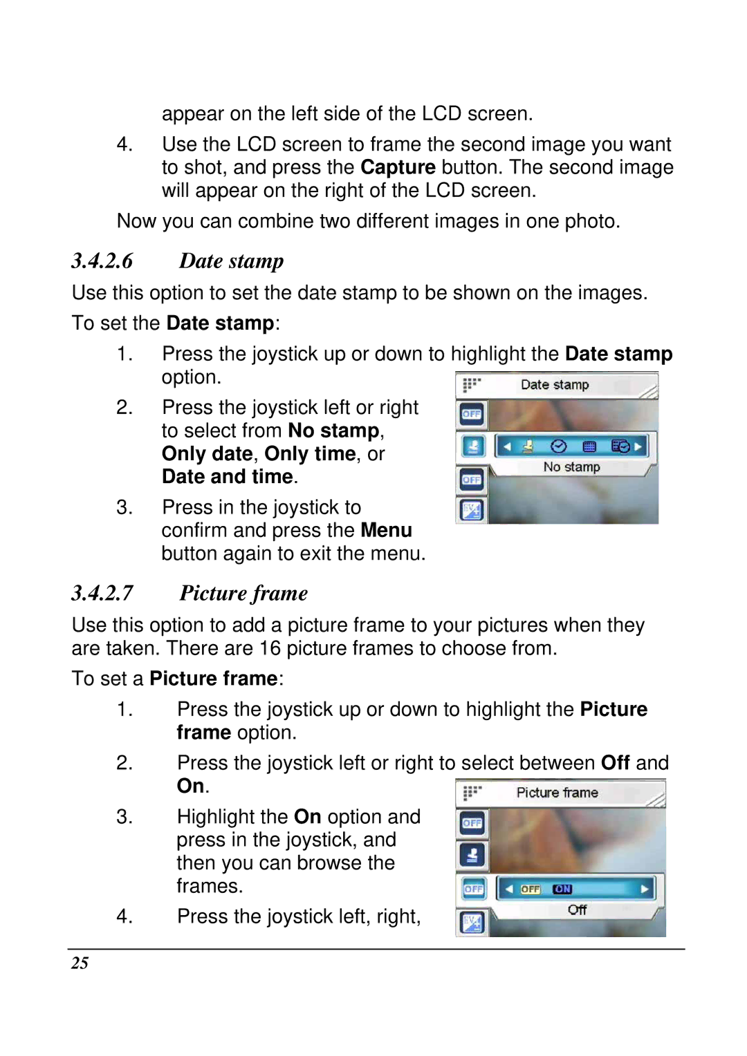 VuPoint Solutions DV-DA1-VP manual Date stamp, To set a Picture frame 