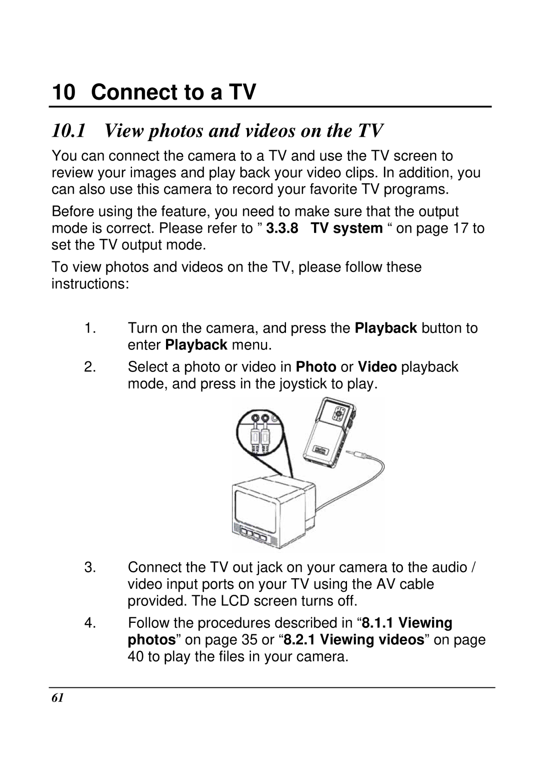 VuPoint Solutions DV-DA1-VP manual Connect to a TV, View photos and videos on the TV 