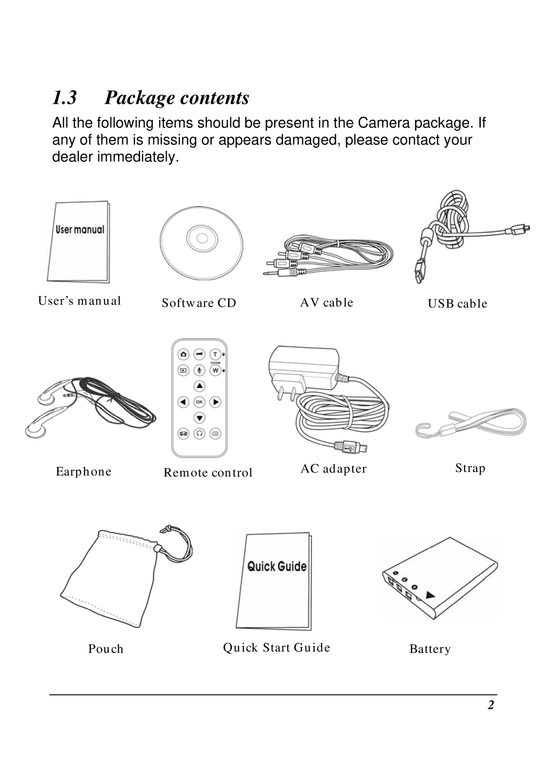 VuPoint Solutions DV-DA1-VP manual Package contents 