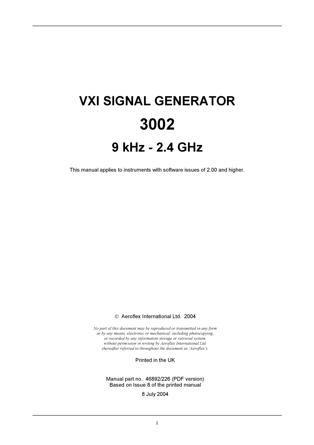 VXI 3002 manual 