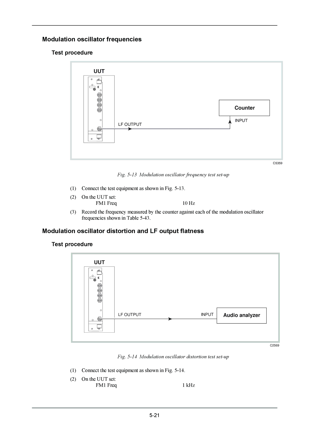 VXI 3002 manual Modulation oscillator frequencies, Modulation oscillator distortion and LF output flatness 